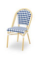 ratanová stolička Matel modro-biela