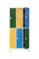 šatňová skriňa pre školy Stanford Color, 6 dverová