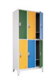 šatňová skriňa pre školy Stanford Color, 6 dverová
