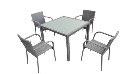 záhradný jedálenský set Eccellente sivý