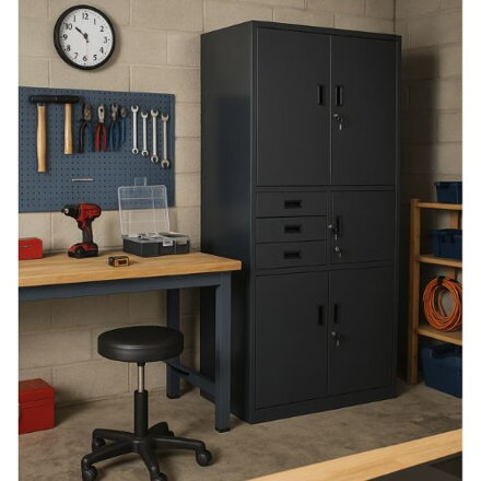 kovová skriňa s trezorom Brooklyn antracitová